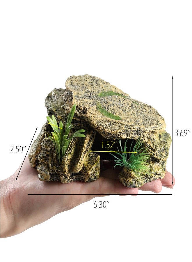 IBWell Leopard Gecko Hide Small Reptile Hides Resin Mini Reptile Basking Rock Humid Hide Turtle Cave Lizard Hide Reptile & Amphibian Habitat DÉCor - Image 2